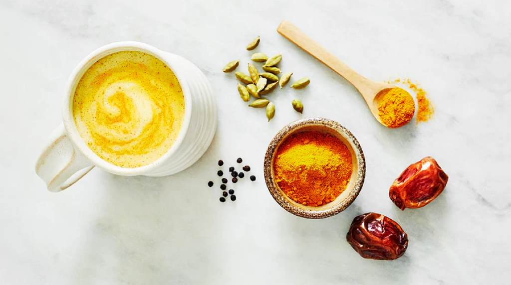 Ingredients for Ashwagandha-Infused Golden Milk